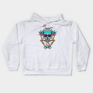 Summer skull coconut Kids Hoodie